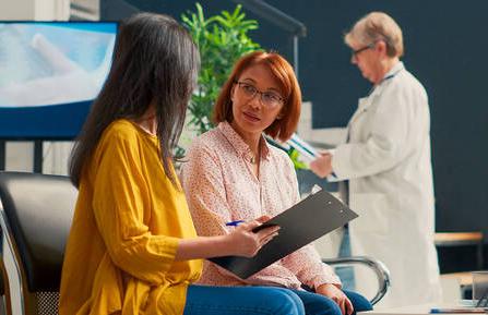 picture of woman talking to interpreter